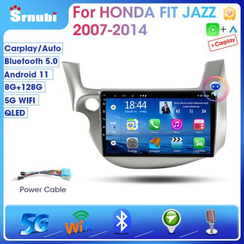 Srnubi 2 Din Android 10 Carplay Auto Car Radio For HONDA FIT JAZZ 2007 - 2013 Multimedia Video Player Navigation GPS Stereo DVD