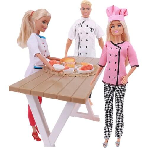 Barbies Accessories Metal Cutlery Set, Snack Decoration, Chef Cooking Set For 11.8 Inch Barbies Kitty Doll House Girls DIY Toy