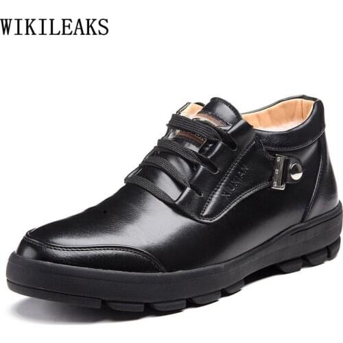 Platform Boots for Men Male Ankle Boots Leather Shoes Snow Boots Men Designer Shoes Men High Quality Los Zapatos De Los Hombres