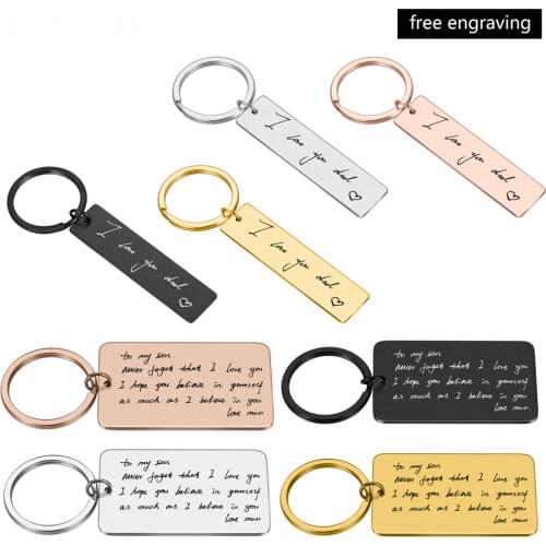 Personalized One Side Cute Couple Keychain Gift for Boyfriend Girlfriend Men Women Key Chain Gift for Dad Son Key Accessories
