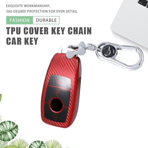 TPU Car Key Case Cover Holder Key Ring Keychain for Mercedes Benz C Class W205 C200 C180 C260 C300 E Class W213 E200 E300 E320