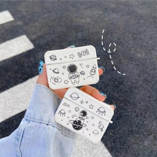 3D PU Leaather Case For AirPods 1 2 Cute Astronaut Box Soft Silicone Wireless Bluetooth Earphone Protect Cover Accessories