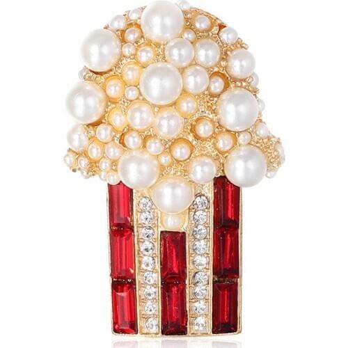 Ms han edition fashion personality alloy set auger popcorn brooch corsage pin factory supply from stock