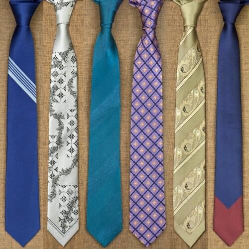 Stripe Geometric Skinny Tie Multicolor Mens Ties Neckties 100% Silk Slim 7CM Acceossories Handmade Brand New Formal Casual Party