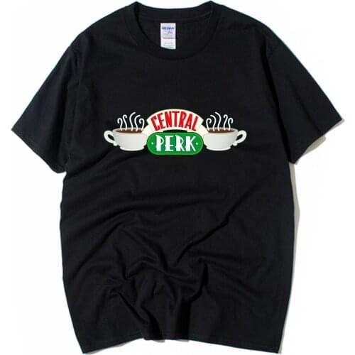 Cotton Boy Man Short Sleeve T Shirt Friends Central Perk Coffee Couple Clothes Summer ZIIART