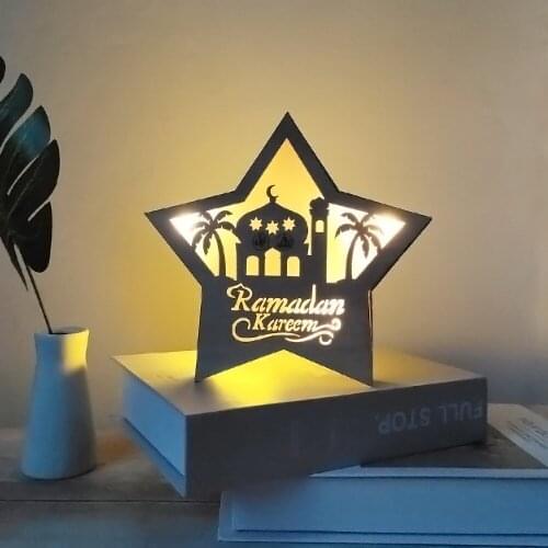 Exquisite Ramadan Mubarak Decoration Ornament LED Night Light Eid Mubarak Decor Lighting Islamic Muslim Party Gift