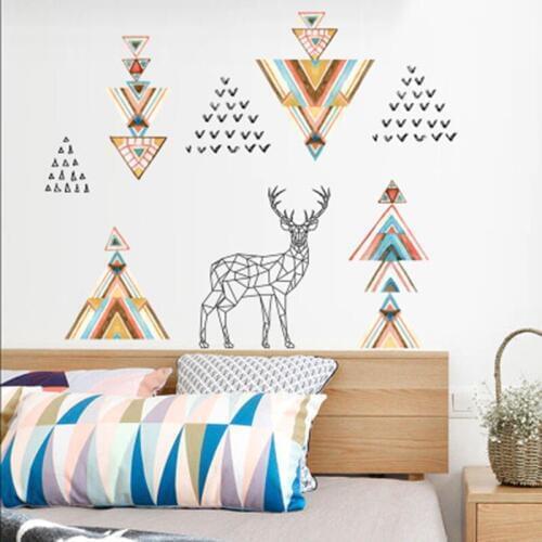 Creative Geometry Elk Wall Stickers Living Room Bedroom Dinning Room Office Decor Wall Art Mural Poster Wall Graphic Decoration