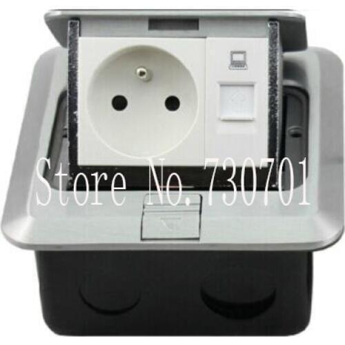 2019 Multipurpose EU Floor Box Socket with RJ45/Network/tv/two pin/blank/RJ11/phone for architectural inside design