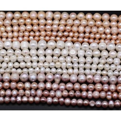 Natural Freshwater Pearl 5-10mm Round shape A Grade Three-color Bead for Jewelry Making DIY Necklace Bracelet Accessory 36CM