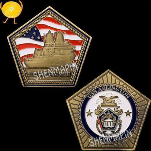 US Arlington Commemorative Coin Navy and Air Force Challenge Coin Pentagon Military Honor Coins Collectibles