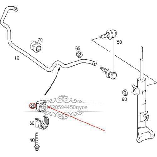 Front balance bar bushing Rubber bearing Suitable for C 200mer ced es-be nzC270 Rubber sleeve Opening glue Tie rod rubber sleeve