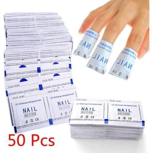 50 Pcs Nail Lacquer Polish Foil Remover Wraps With Acetone UV Removable Special Environmental Protection Armor Package
