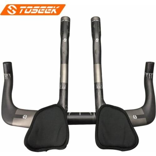 TOSEEK Full Carbon Road Bike Rest Handlebar Travel Cycling Aero Bar Bicycle TT Handlebars Matte Black