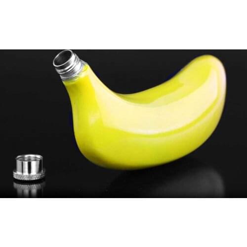 Portable 5 Ounce Banana Shaped Flask Wine Whiskey Bottle Accessories Water Bottle For Ktv Bar Family