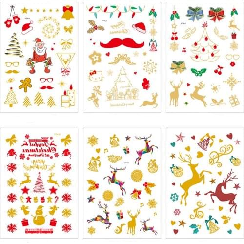 21 x 15 cm gilt Christmas tattoo stickers Festival Party tattoo stickers Fashion Festival environmental tattoos