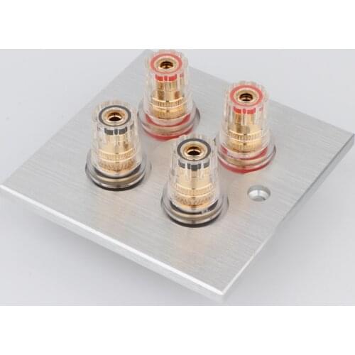 8pcs YTER Gold Plated Brass 5 Way Speaker Binding Post Amplifier Banana Jack Connector Hifi Audio Terminal Long Short Thread