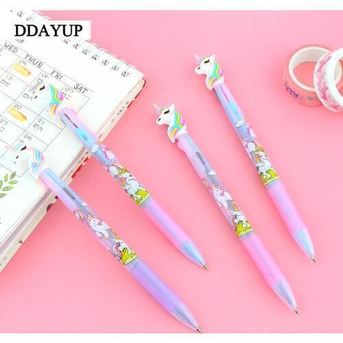 2 Pcs/lot Kawaii Cute Unicorn Cartoon 3 Colors Ballpoint Pen School Office Supply Gift Stationery Kids For Gift
