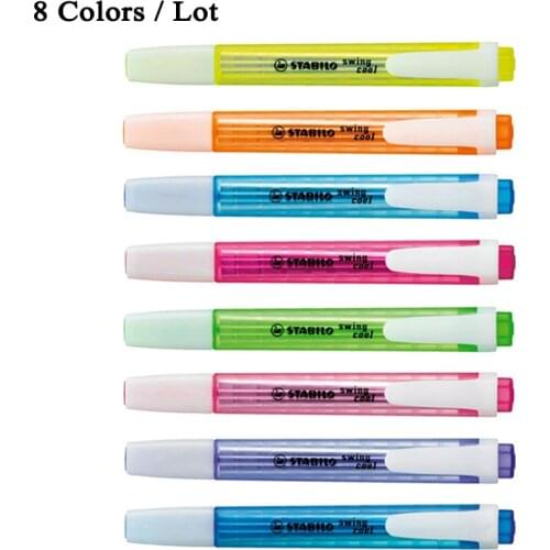 Stabilo Swing Cool Highlighter Pen Permanent Subrayadores Color Pastel Markers Bullet Journal Supplies Fosforlu Kalem Stationery