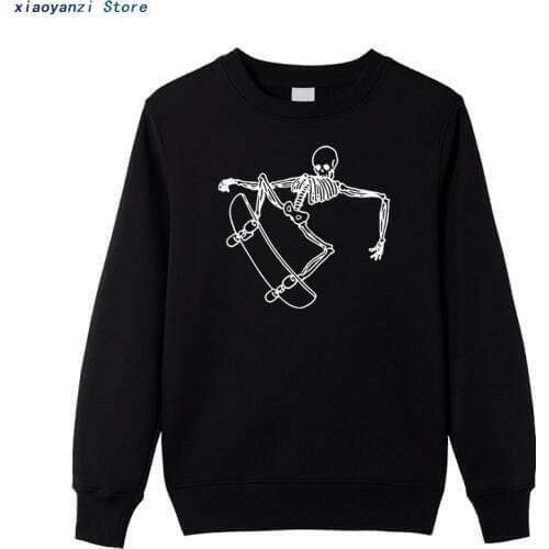 Skull Man skateboard Men women Cotton 2020 sweatshirts New Arrival sportswear hoodies Fashion Print Male Casual pullovers