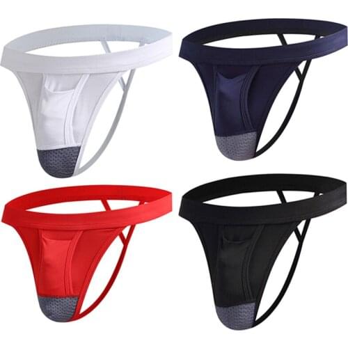 Men Underwear Men Jockstrap Cotton G-String Thongs Men Undershort Pure Cotton Solid Briefs Panties Jockstraps