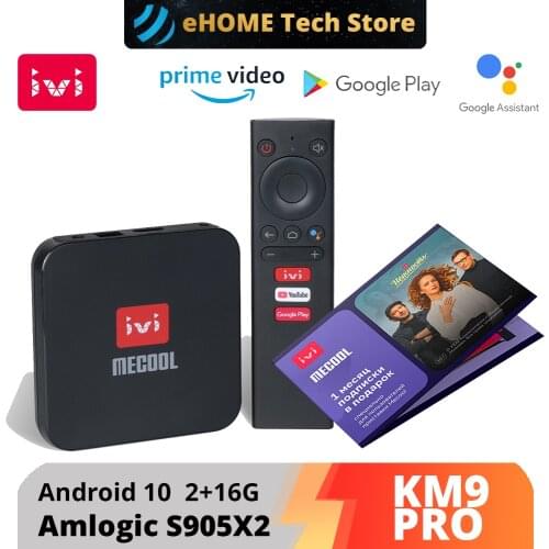 Google Android TV Box 2021 Android 10 4K Mecool Deluxe KM9 PRO ivi Voice Assistant Amlogic S905X2 WIFI TVBox Media Player