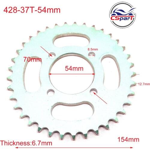 37 Tooth 428 54mm Rear Sprocket Pit Dirt Bike Parts ATV Go Kart 50CC 70CC 90CC 110CC 125CC 150CC