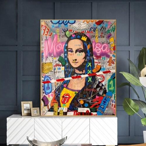 Famous Woman Street Graffiti Art Posters and Prints Funny Canvas Painting on The Wall Art Picture for Living Room Home Decor