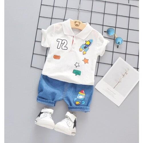 ZWF654 Baby Sports Sets Clothing Boy Tracksuit Summer Cotton Clothes Character Costume For Kids 2 3 4 5 6 7 8 9 10 Years