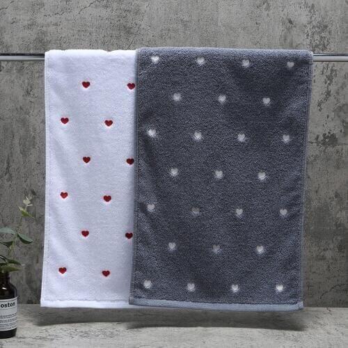 2pcs 35*75 cm Love pattern Cotton face towels bathroom Christmas gift towels for adults for Couple asciugamani bathroom towels