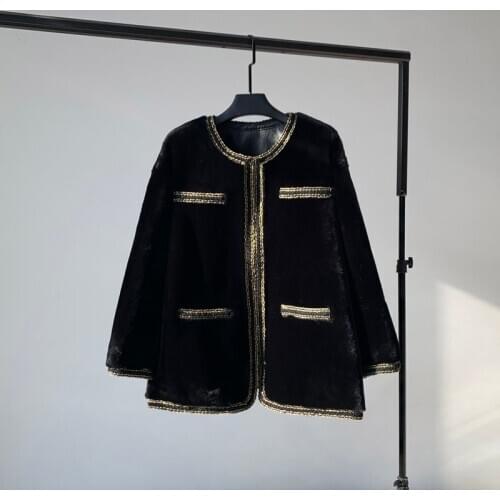 2021 Lambs Wool Fur Integrated Coat Female Lamb Hair Leather Small Fragrant Wind Sheep Shearing Fur Coat Fashion Luxury Clothes