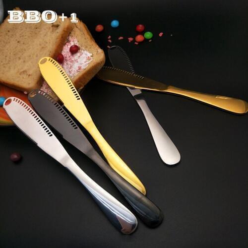 6pcs Stainless Steel Butter Knife Cheese Slicer Dessert Cream Knives Gold Cutlery Toast Breakfast Tool Xmas Gift