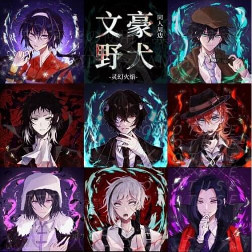 Anime Bungo Stray Dogs Nakajima Atsushi Dazai Osamu Izumi Kyouka Badge Button Brooch Pin Medal Metal Through card Square Card