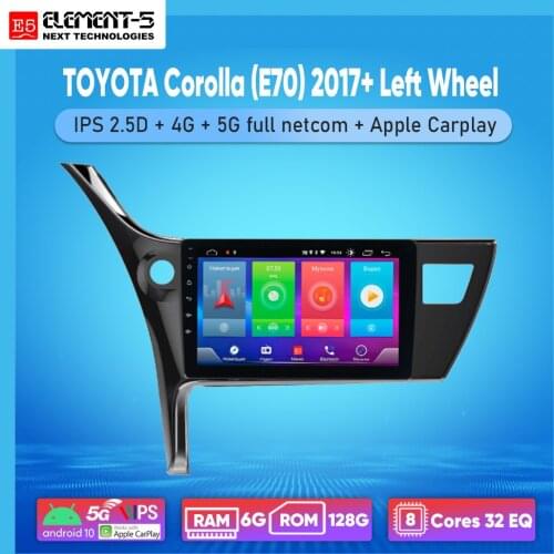 ELEMENT-5 10“ 2G+32G Android 10 4G WIFI RDS DSP Car Radio For TOYOTA Corolla (E70) 2017+ Navigation GPS HiFi
