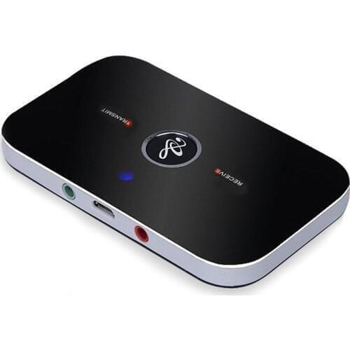 Bluetooth Audio Adapter-Bluetooth 4.1 Transmitter and Receiver, 2-In-1 3.5mm Wireless Audio Adapter Car Kit for TV / Home Ster