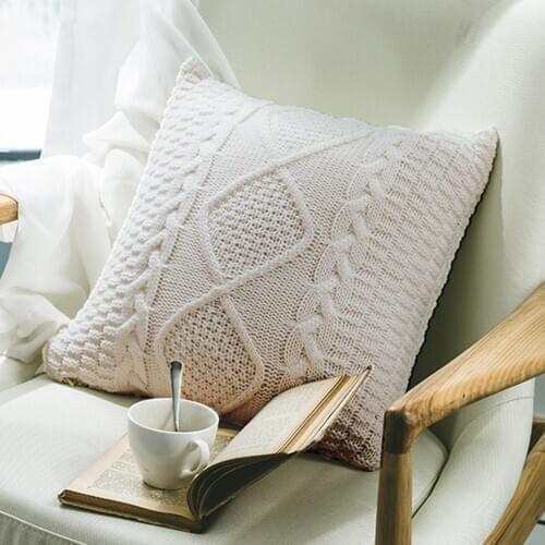 Cushion Cover Soft Thick Wool Rhombic Knit Pillowcase Throw Pillow Covers Home Decor for living Room Bed Room Sofa 45x 45cm