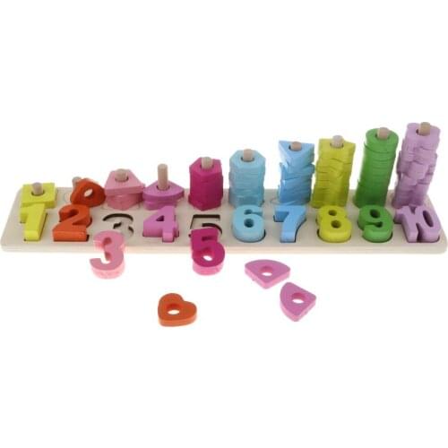 Wooden Logarithmic Board Counting Matching Sorting Puzzle Game Mathe Learning Educational Toys Birthday Gift for Children Kids