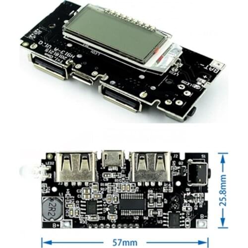 Dual USB 5V 1A 2.1A Mobile Power Bank 18650 Battery Charger PCB Power Module Accessories For Phone DIY LED LCD Module Board