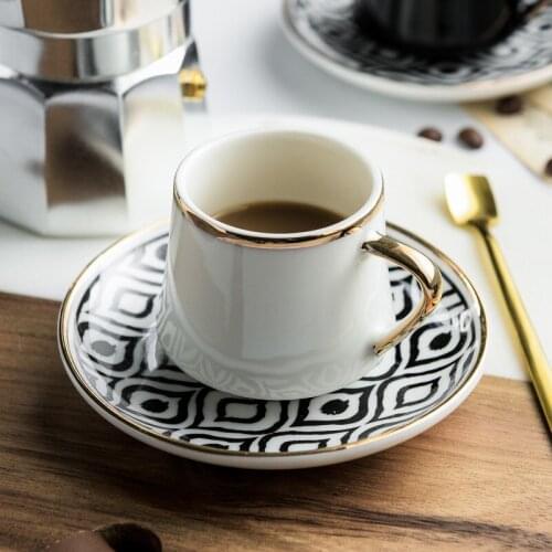 European Ceramic Phnom Penh Coffee Cup Dessert Dish Creative Espresso Coffee Cup with Saucer and Spoon Set Afternoon Tea Cup