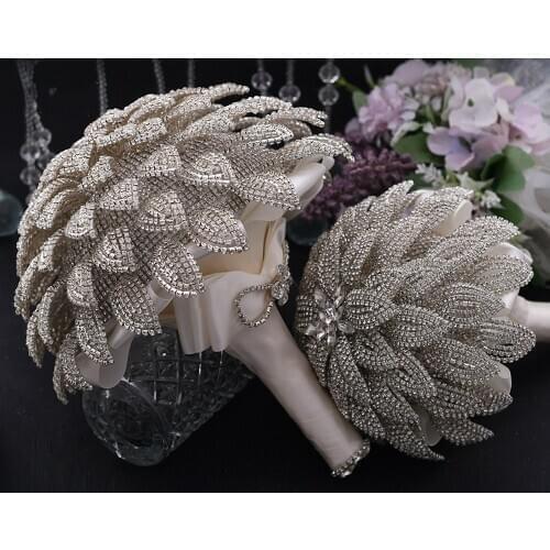 HF01 Handmade Bridal Bouquet Beauty Diamond Bride Flower Wedding Party Accessory Brides Bouquet Wedding Hand Bouquet