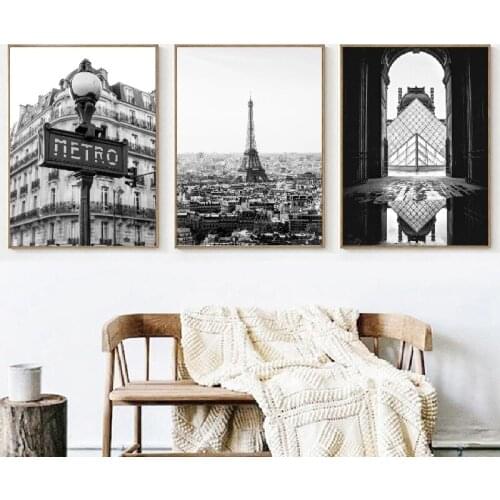 Paris Black and White Photography Eiffel Tower Prints Posters Wall Art Pictures Canvas Painting Paris Gallery Wall Home Decor