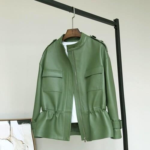 Fashion High Quality Genuine Sheepskin Leather Jackets Women Spring Autumn 2021 Leather Coat Female Tops Ropa Mujer Zjt2493