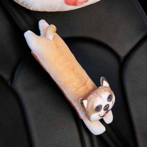 Cartoon Animal Car Seat Belt Cover Auto Accessories Plush Seatbelt Shoulder Pad for Outdoor Personal Car Ornaments