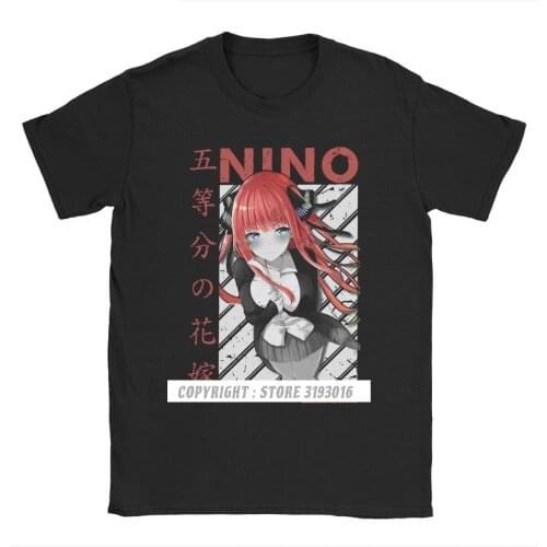 The Quintessential Quintuplets Nino V1 Go Toubun No Hanayome Tshirts Men Premium Cotton T-Shirts Anime