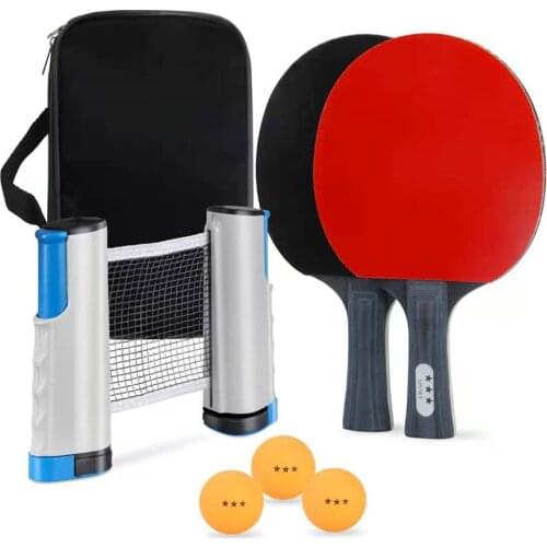 Competition table tennis racket set portable table tennis racket telescopic rack set 3 table tennis