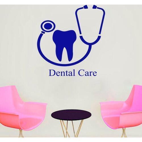 Oral care wall decal Dental clinic waterproof vinyl glass wall sticker Decorative decals for Parlor of dental clinic G590