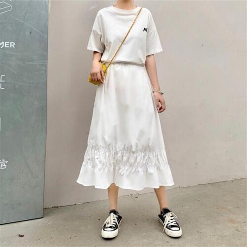 11 Color Solid All-Match Women Skirts High Street Fashion Vintage Cotton Skirts Ruffles Cute Skirts Plus Size M-7XL