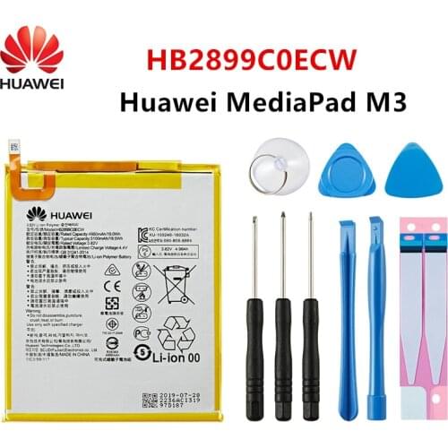 Hua Wei 100% Orginal HB2899C0ECW 5100mAh Tablet Battery For Huawei MediaPad M3 8.4" BTV-W09 BTV-DL09 SHT-AL09 SHT-W09 +Tools
