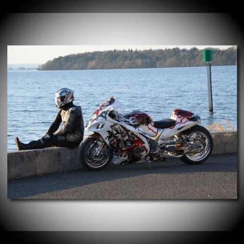 Suzuki Hayabusa Sportbike Superbike Posters Canvas Prints Wall Art Painting for Living Room Decor