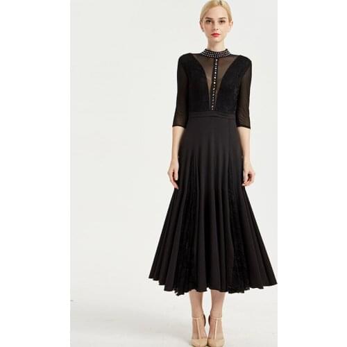 Sexy Ballroom Dance Dress Women Standard Dance Waltz Performance Clothing Tango Foxtrot Customized Competition Dresses DC3594