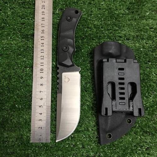 Hot Fixed Blade Knife Stonewashed 440 Blade Black G10 Handle Hunting+ K sheath Camp Survival Tactical Straight Knives EDC tools